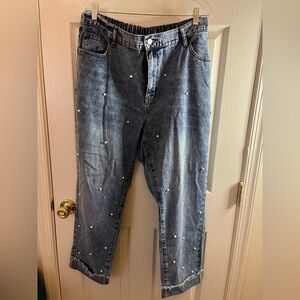 Pearl embellished Jeans